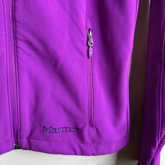Marmot Jacket Womens Sz XS Purple Black Fleece Lined Softshell Outdoor Full Zip - Picture 6 of 13